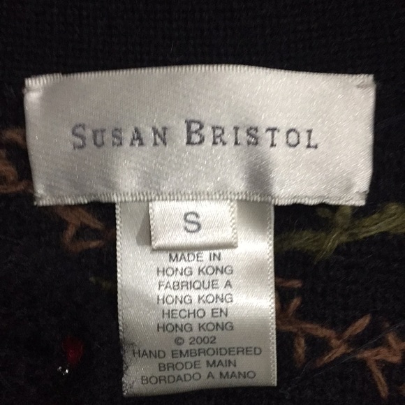 Lady’s embroidered wool cardigan sweater - Picture 4 of 4